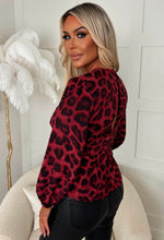 Wild Kisses Hot Pink Leopard Print Tie Knot Top