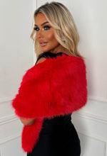 Wrapped & Ready Red Faux Fur Wrap