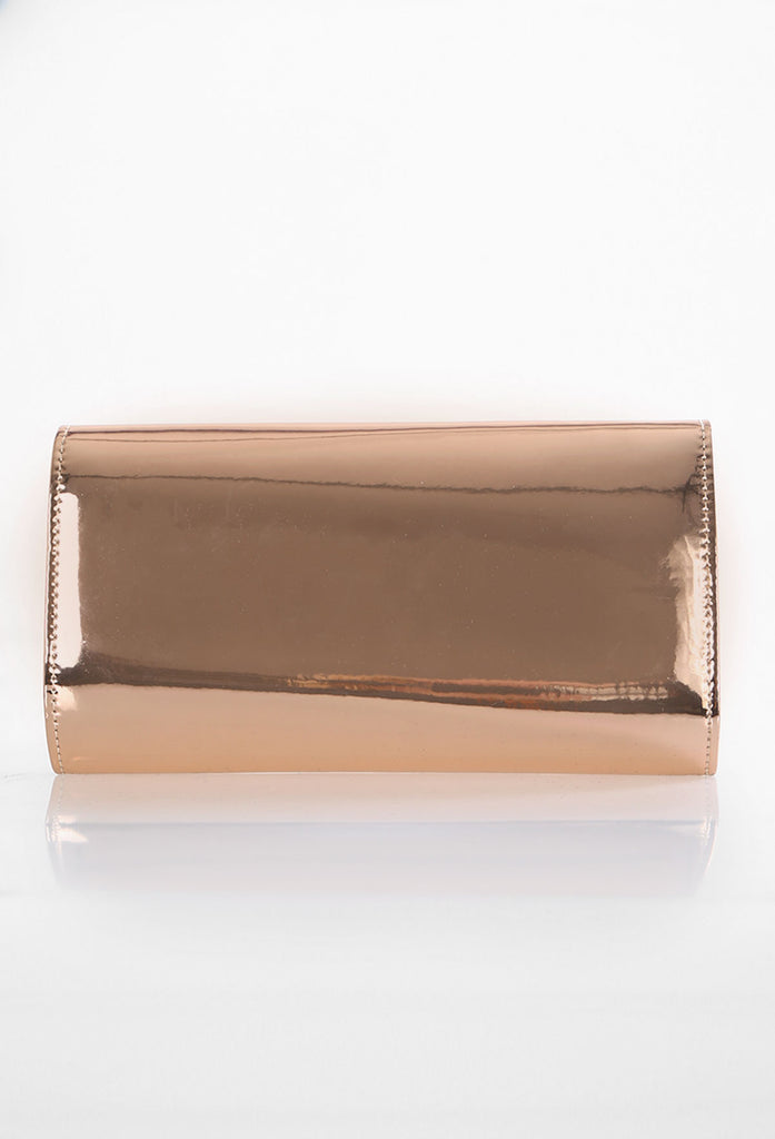 Angel Rose Gold Patent Clutch Bag | Pink Boutique – Pink Boutique UK